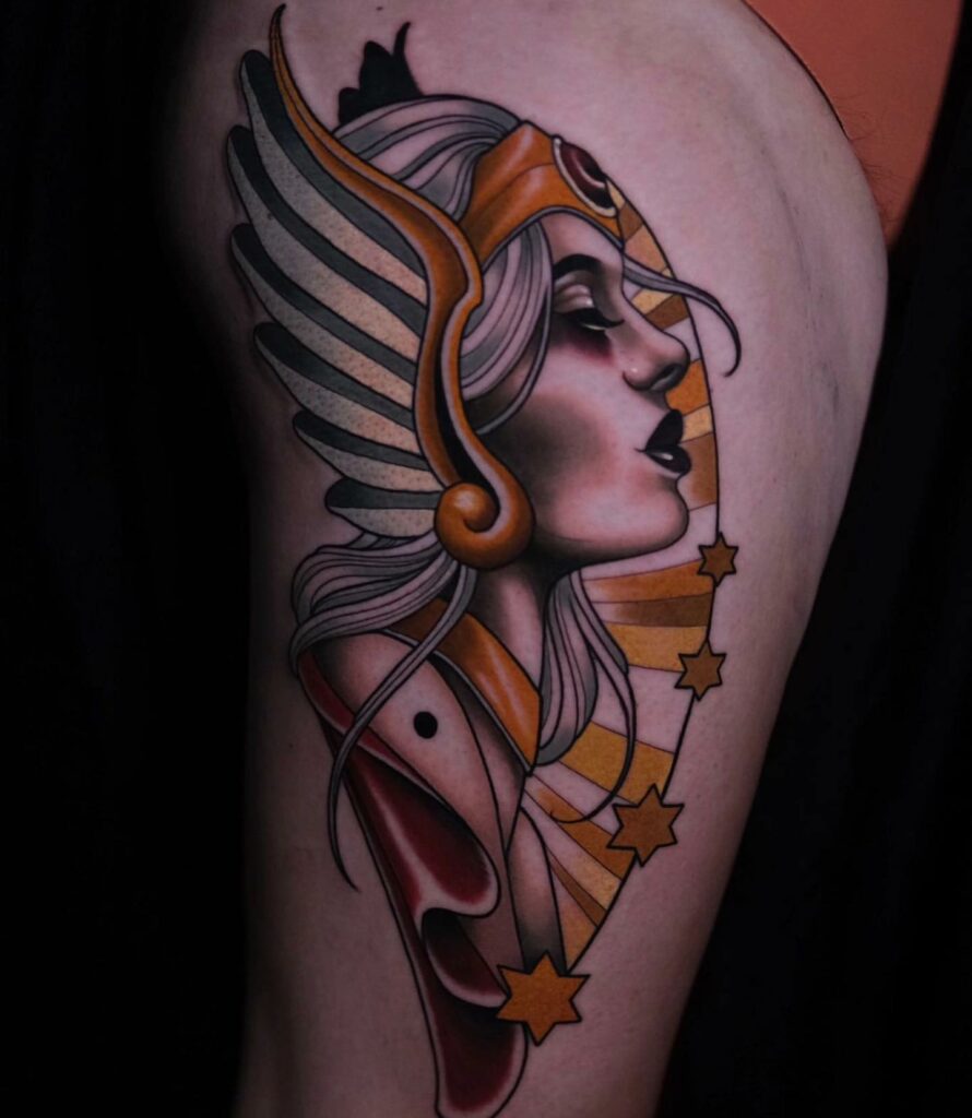 12 Amazing Thigh Tattoo Ideas - UPDATED 2024 11 Portrait Thigh Tattoo