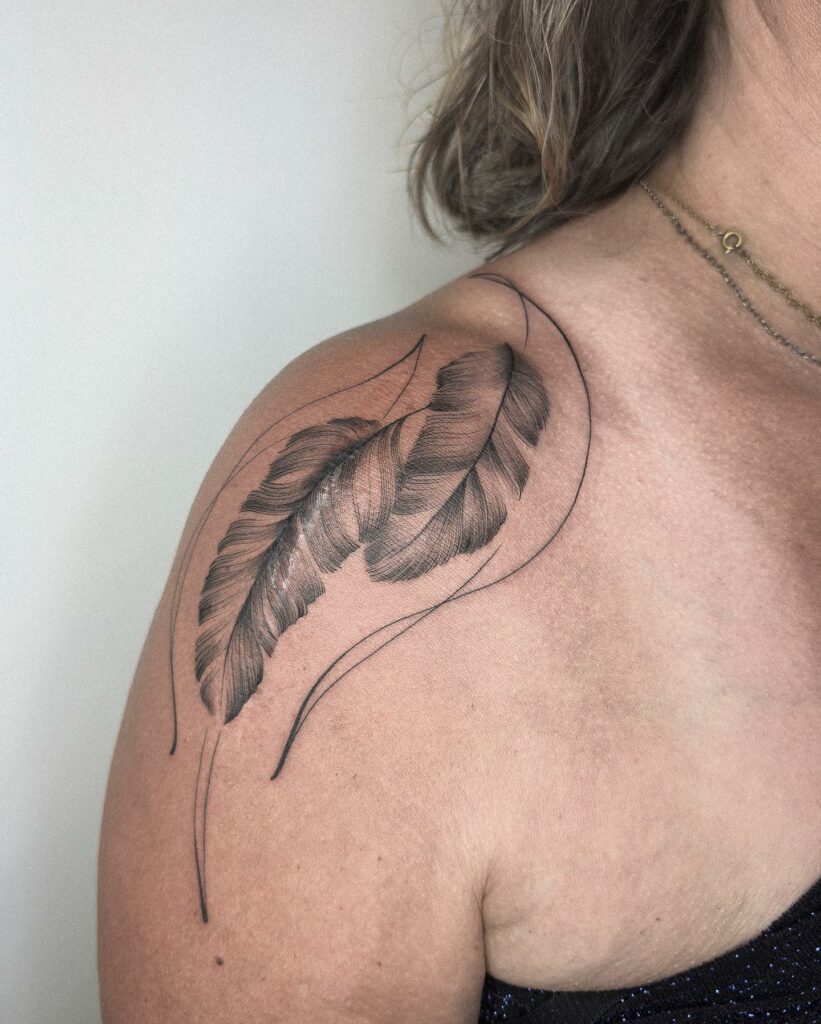 TOP 10 FEATHER TATTOO IDEAS + MEANINGS FOR 2024! 18