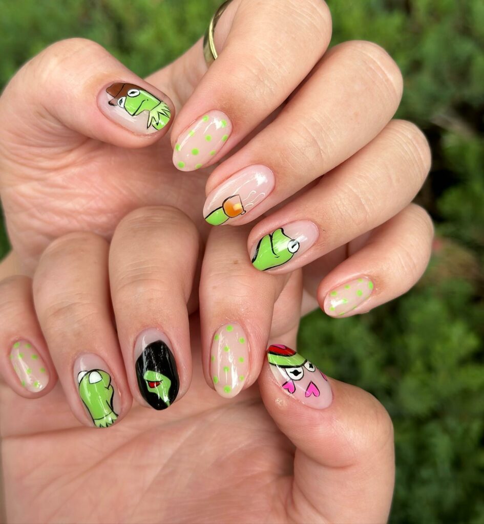 Hop into Fun with 20 Frog Nail Designs in 2024 31 Kermit The Frog Nails