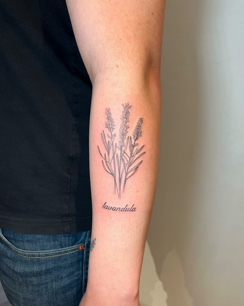 10 BEST LAVENDER TATTOOS WITH MEANINGS IN 2024 15 Lavender Tattoo with Word Tattoos