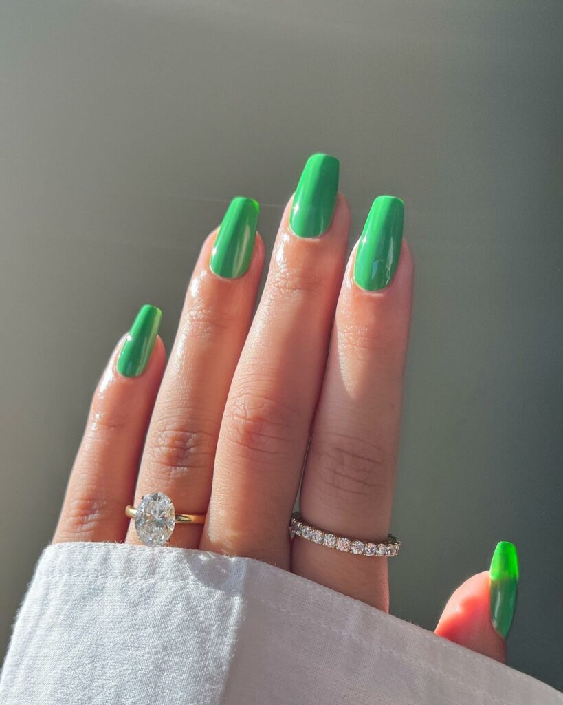 40 Latest Trendy Nail Ideas To Try In 2024! 32 Green Coffin Trendy Nails
