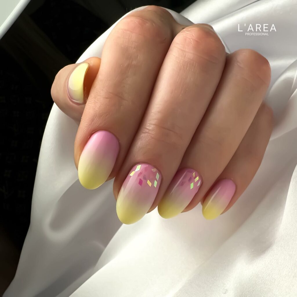 20 Latest Yellow Ombre Nail Ideas To Try In 2024! 17 Yellow And Pink Ombre Nails