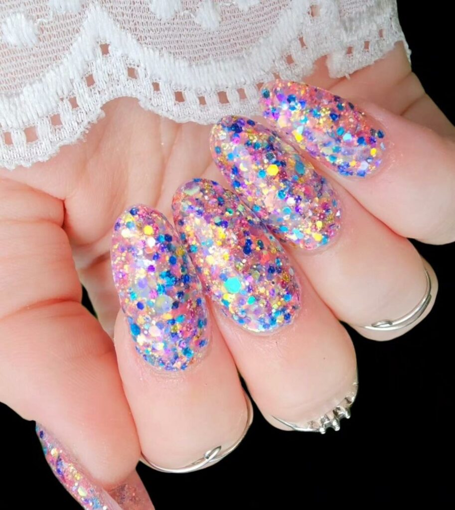 39 Latest Pink and Blue Nail Designs To Try in 2024! 48 Chunky Pink Glitter Nails