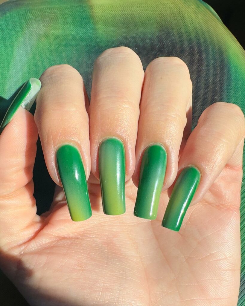 Refresh with 30 Green Ombre Nail Designs in 2024 23 Green Ombre Coffin Nails