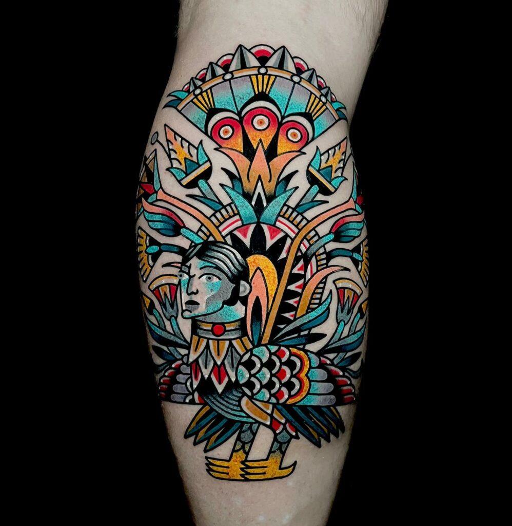 Beautiful Bird Tattoos For Women 29 Geometric Peacock
