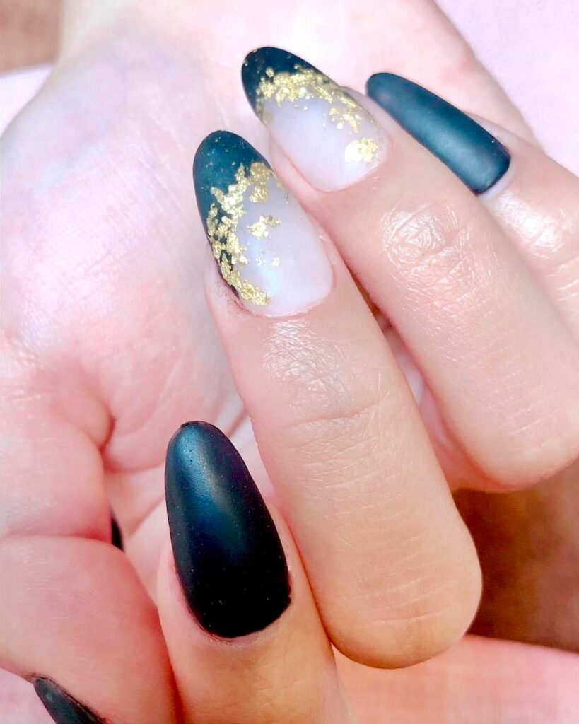 30 Latest Navy Blue Nail Designs To Try In 2024! 33 Matte And Gloss Combo