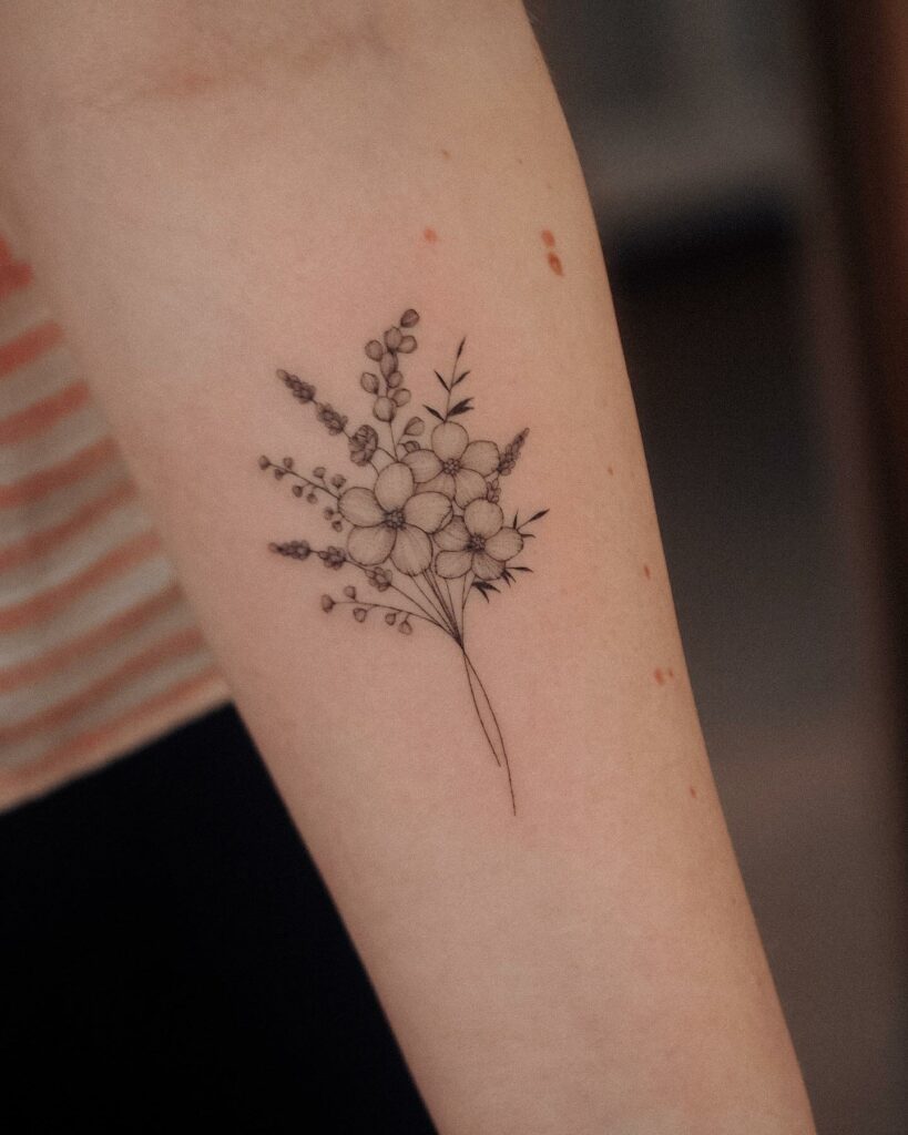 10 BEST LAVENDER TATTOOS WITH MEANINGS IN 2024 20 Black and Grey Lavender Tattoos