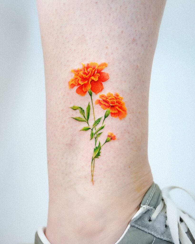 AMAZING MARIGOLD TATTOO DESIGNS & MEANINGS TO INSPIRE YOU IN 2024 31 Minimalist Marigold Tattoo