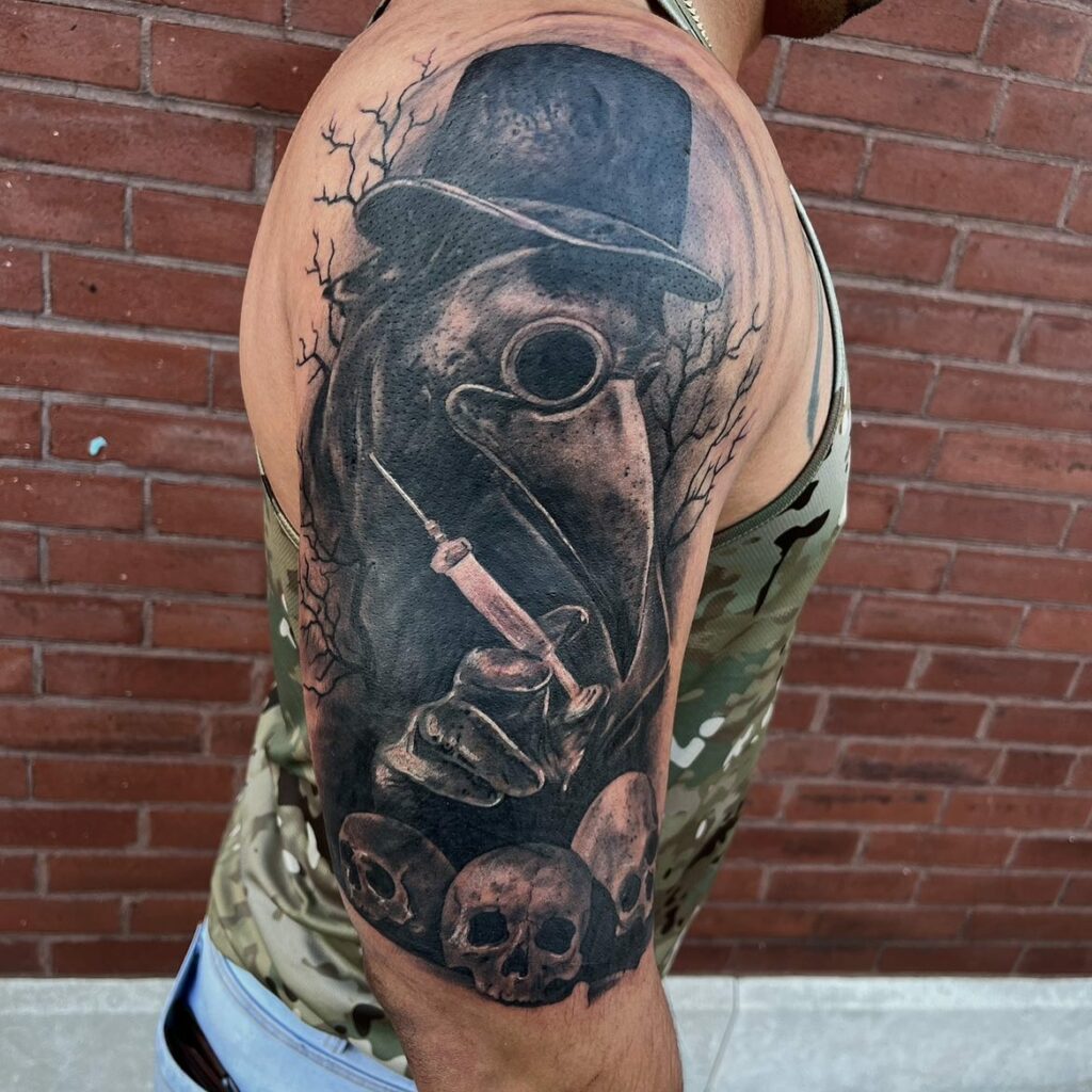 10 AMAZING PLAGUE DOCTOR TATTOO DESIGNS IN 2024 18 Gothic Plague Doctor Tattoo