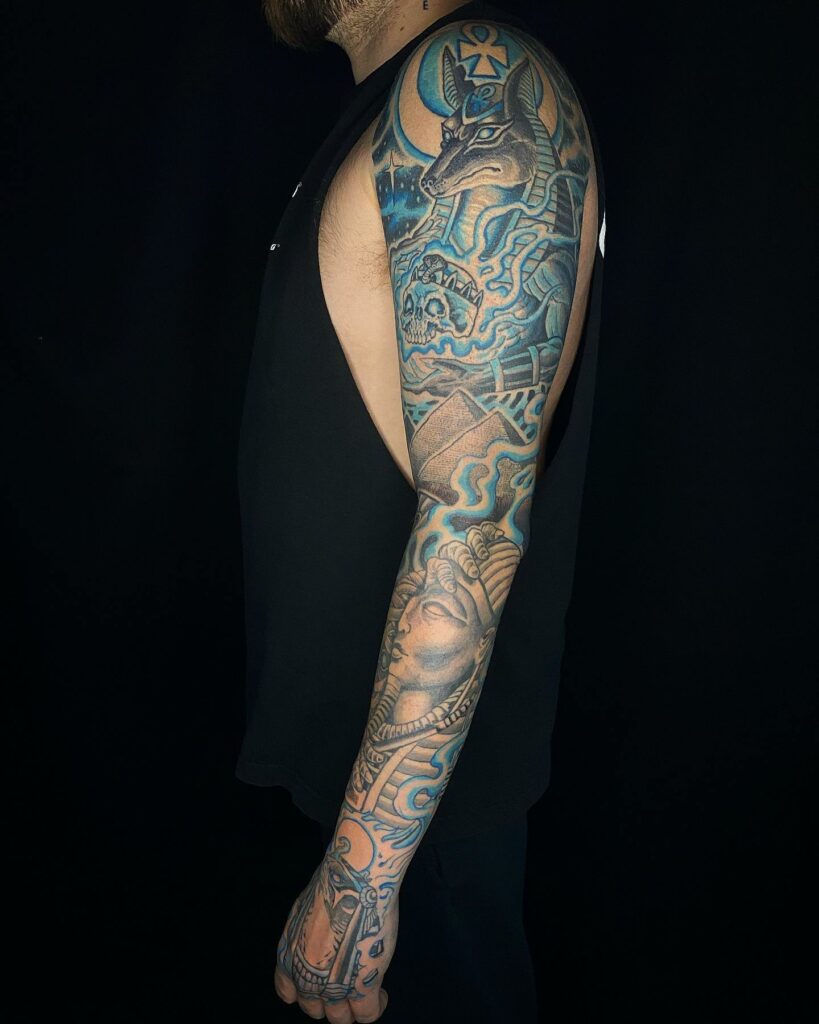 EGYPTIAN TATTOO IDEAS THAT WE LOVE IN 2024 28 Egyptian Sleeve Tattoos