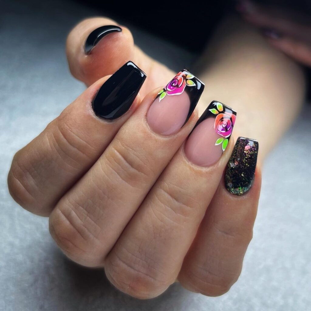 Indulge in 35 Black And Pink Nail Designs To Try in 2024 41 Rose Pink