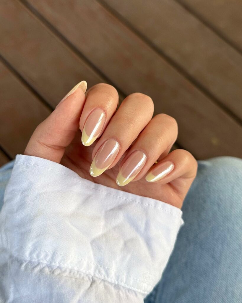 21 Latest Yellow French Tip Nail Designs To Try in 2024! 13 Yellow French Chrome Nails
