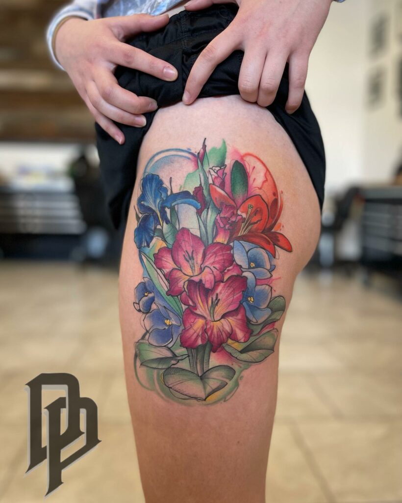 AMAZING GLADIOLUS TATTOO DESIGNS + MEANINGS TO INSPIRE YOU IN 2024! 15 Gladiolus and Daisy Tattoo