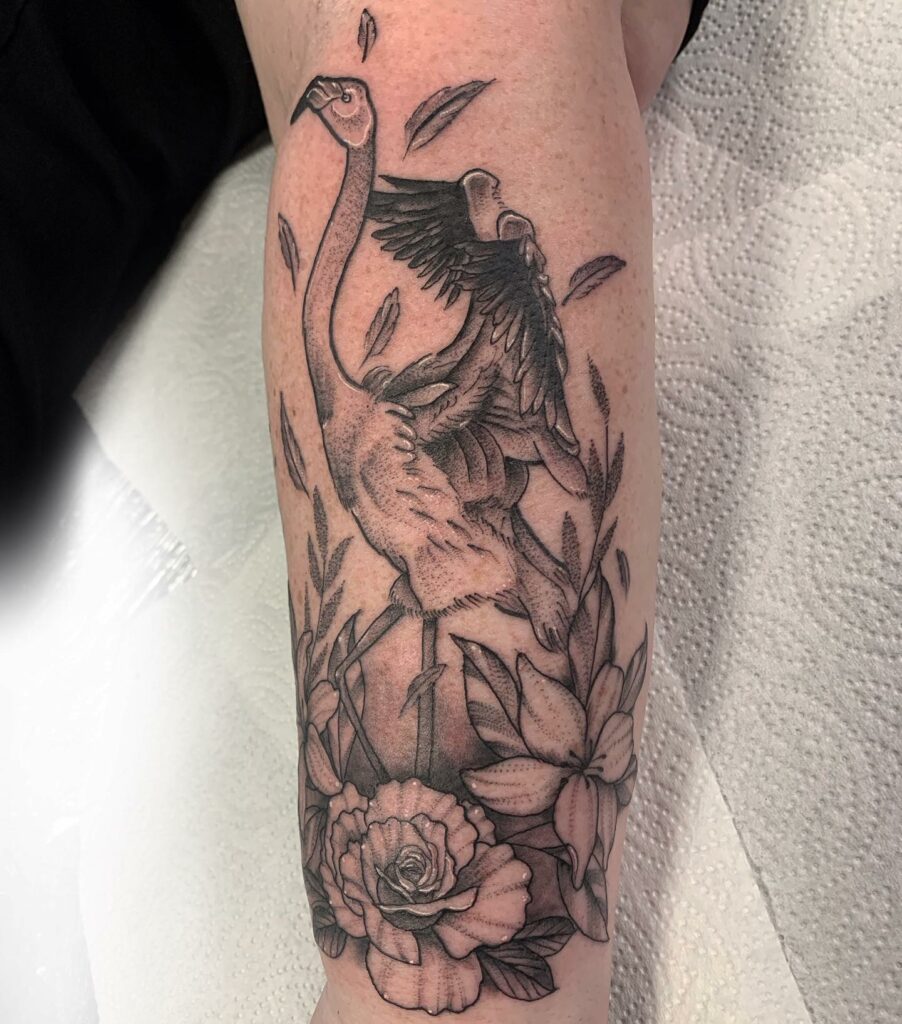 Amazing Flamingo Tattoos with Meanings To Inspire You In 2024! 12 Lily Flamingo Tattoo