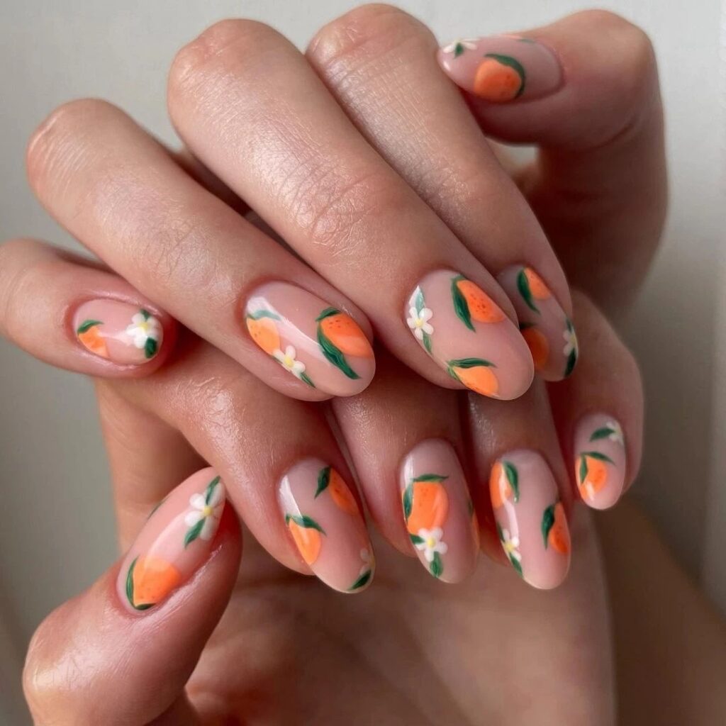 Get Peachy with 30 Peach Nail Designs for 2024 20 Peach Printed