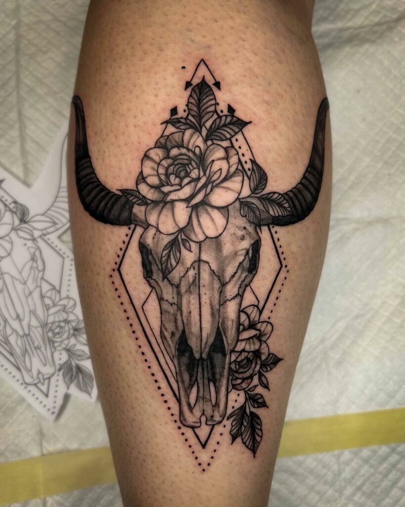 AMAZING ANIMAL SKULL TATTOO IDEAS AND THEIR MEANINGS IN 2024 12 Bull Skull Tattoo