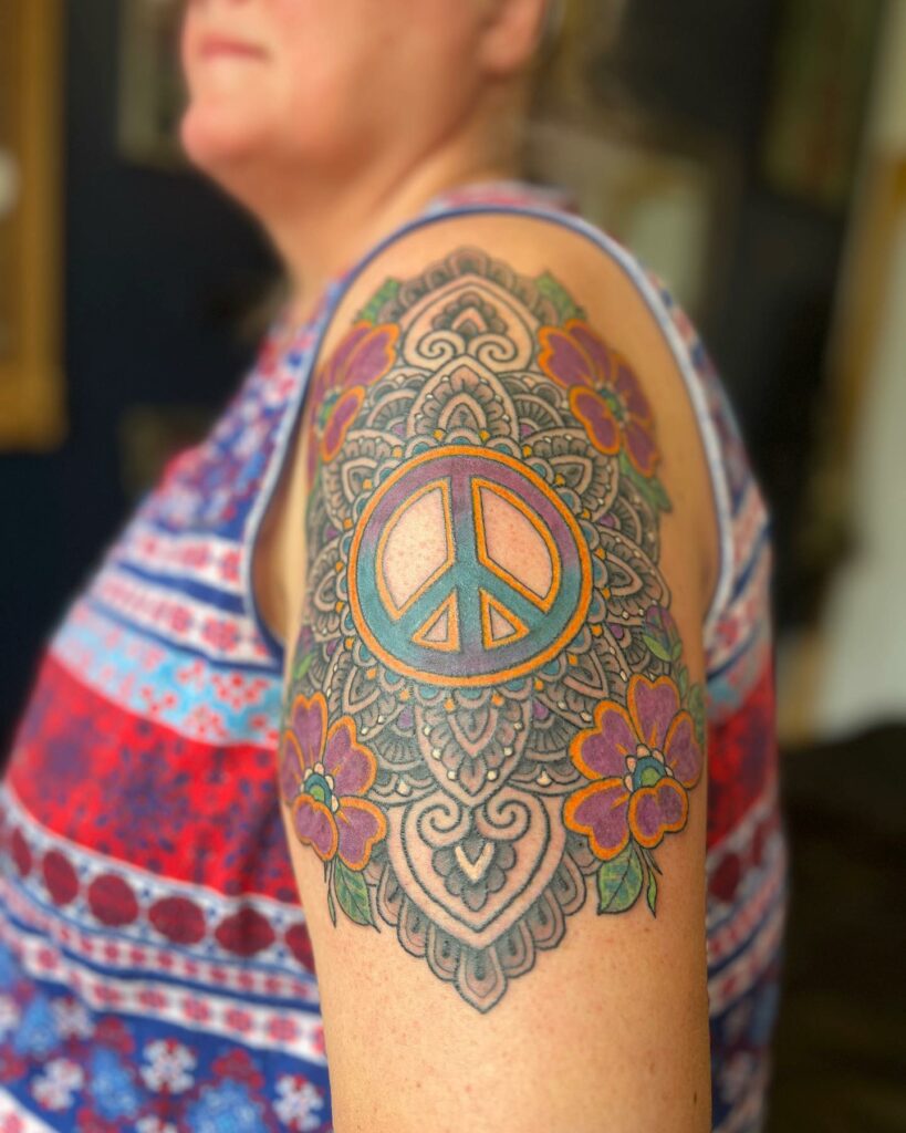 Amazing Peace Sign Tattoo Ideas To Inspire You in 2024 12 Watercolor Peace Sign Tattoos