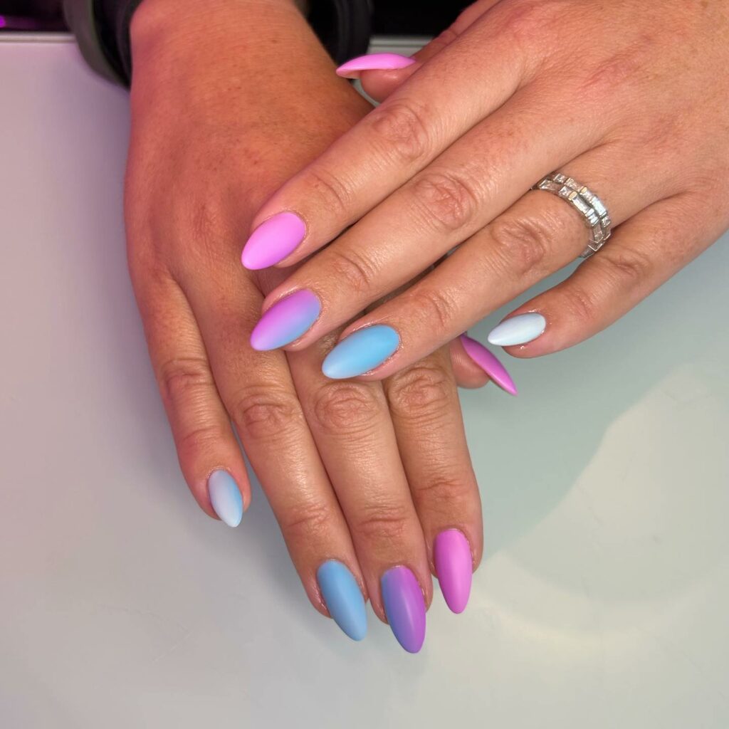40 Latest Cotton Candy Nail Designs To Try In 2023! 35 Blue And Purple Cotton Candy Nails