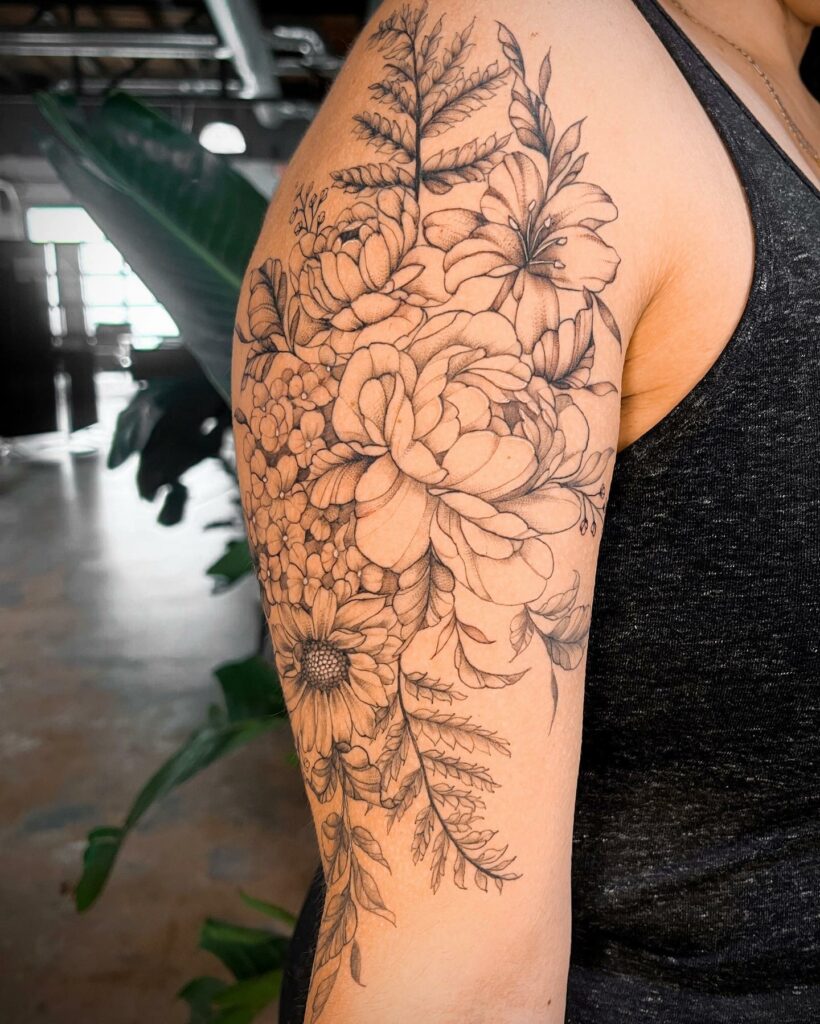 AMAZING MARIGOLD TATTOO DESIGNS & MEANINGS TO INSPIRE YOU IN 2024 28 Chrysanthemum and Marigold Tattoo