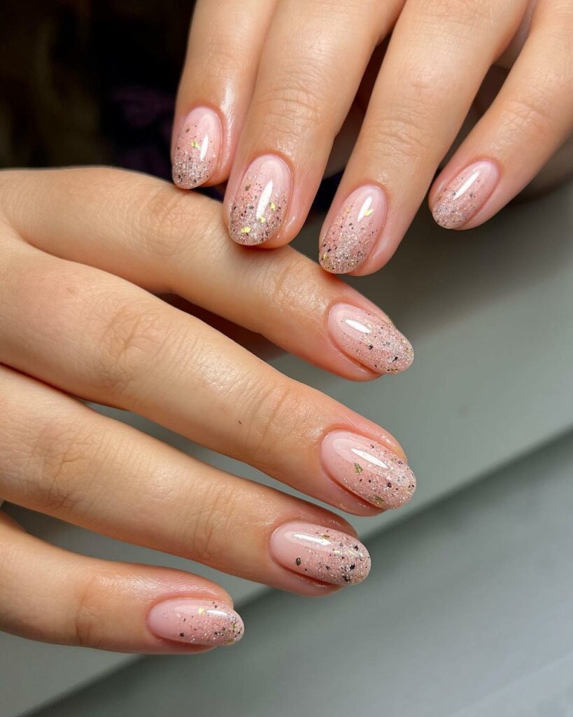 Embrace Glamour with 30 Ombre Nails With Glitter for 2024 31 Rose Gold Ombré