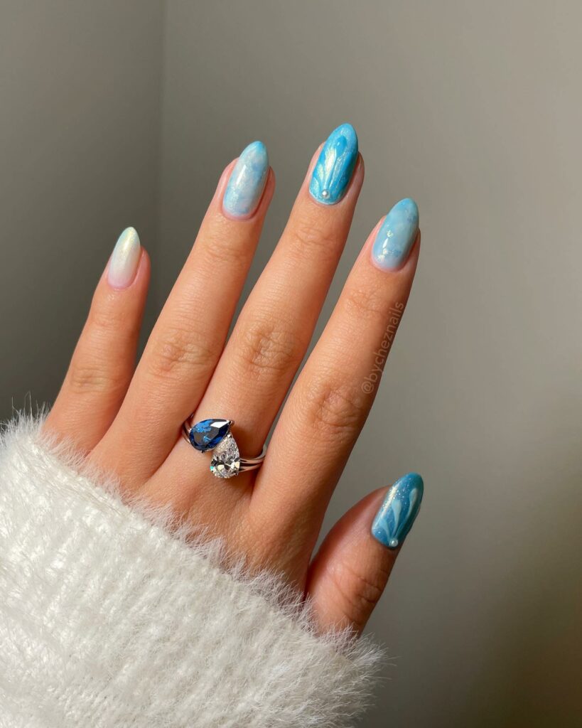 Feel Tropical with 35 Tropical Nails Designs for 2024 12 Blue Mermaid Nails