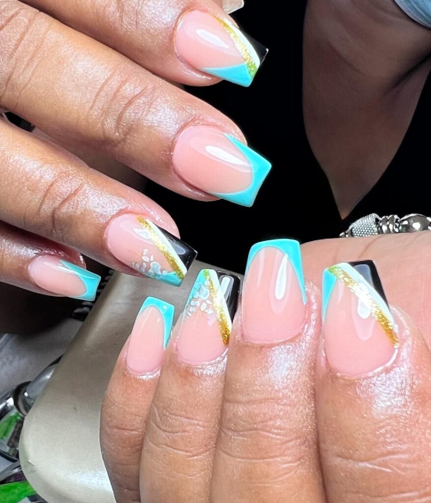 50 Latest V French Tip Coffin Nail Designs To Try In 2024! 59 Go Bold With Neon Green & Glitter