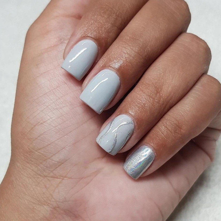 Embrace Neutrals with 35 Grey Nail Designs for 2024 25 Light Grey and Silver