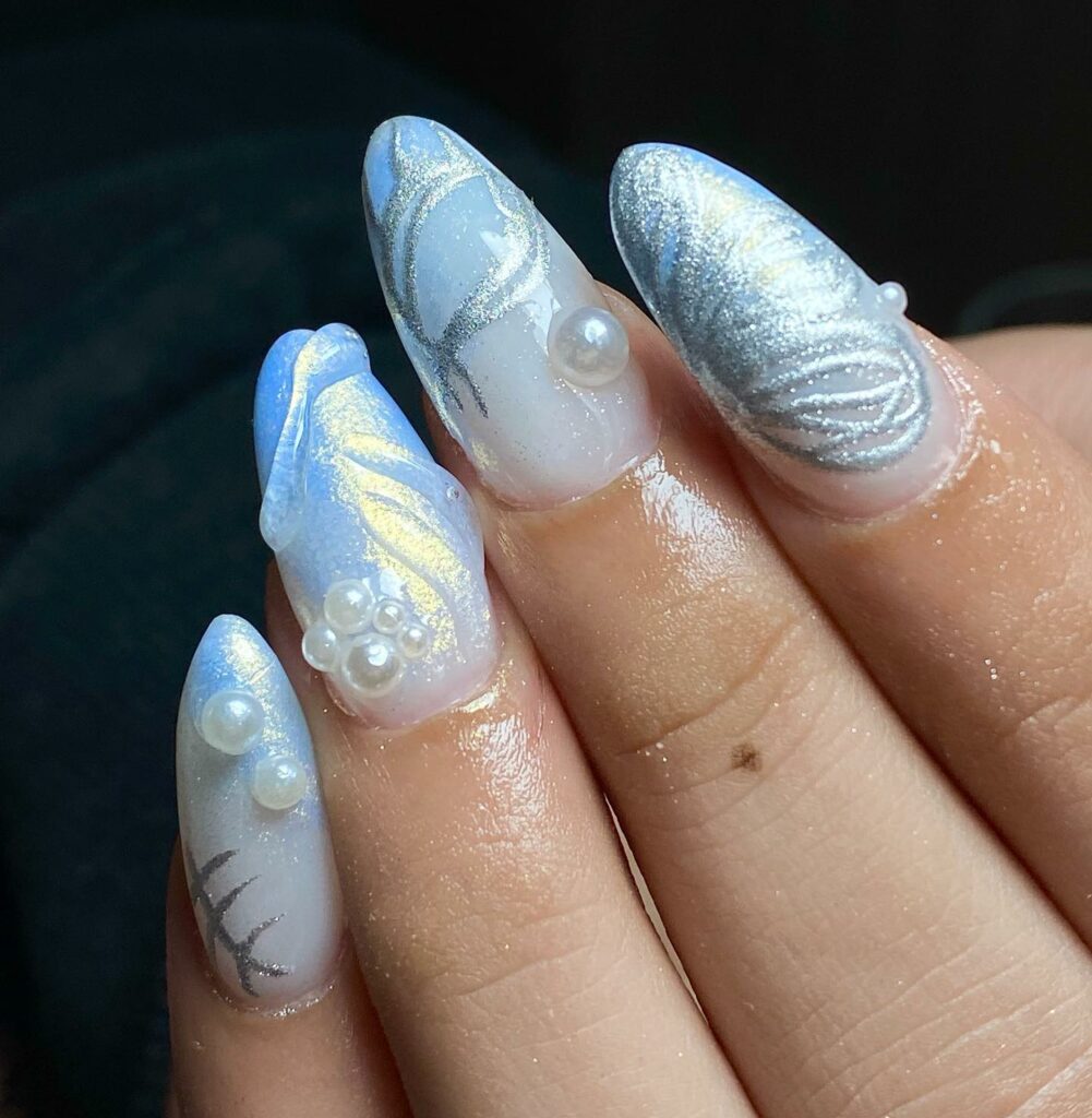 Feel Tropical with 35 Tropical Nails Designs for 2024 25 Soft White Shell Nails
