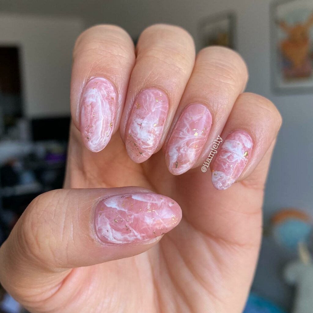 Discover 35 Pink Marble Nail Designs of 2024 16 Rose Quartz