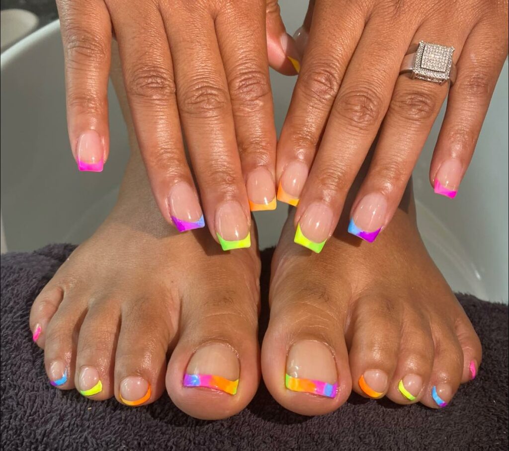 35 Rainbow Pedicure Ideas to Add Vibrancy to Your Look in 2024 11 Micro rainbows