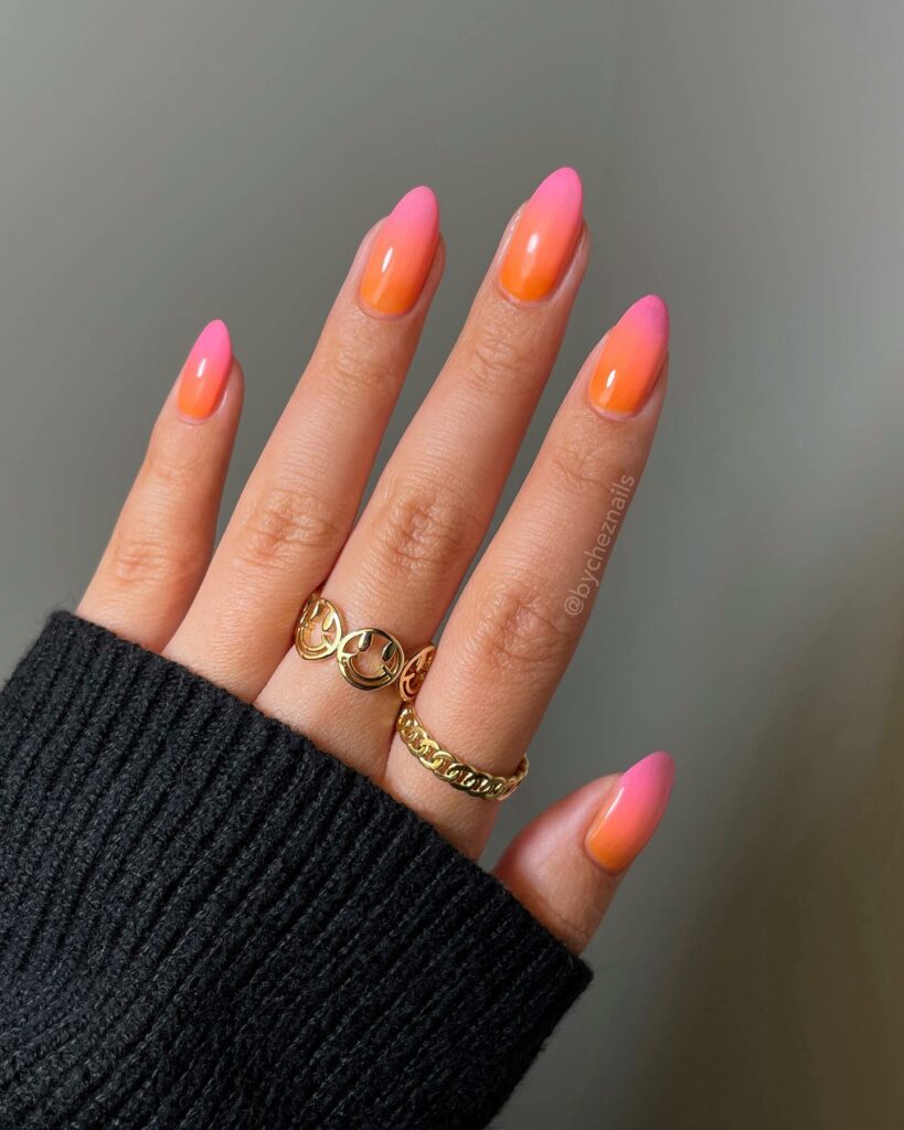 30 Latest Orange Ombre Nail Designs To Try In 2024! 24 Pink And Orange Ombre Nails
