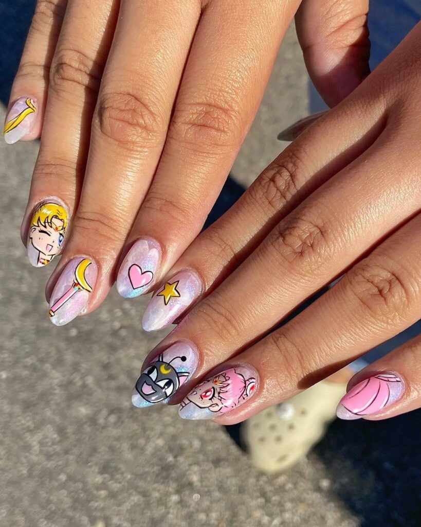Embrace 40 Anime Nail Designs in 2024 28 Sailor Moon Magic