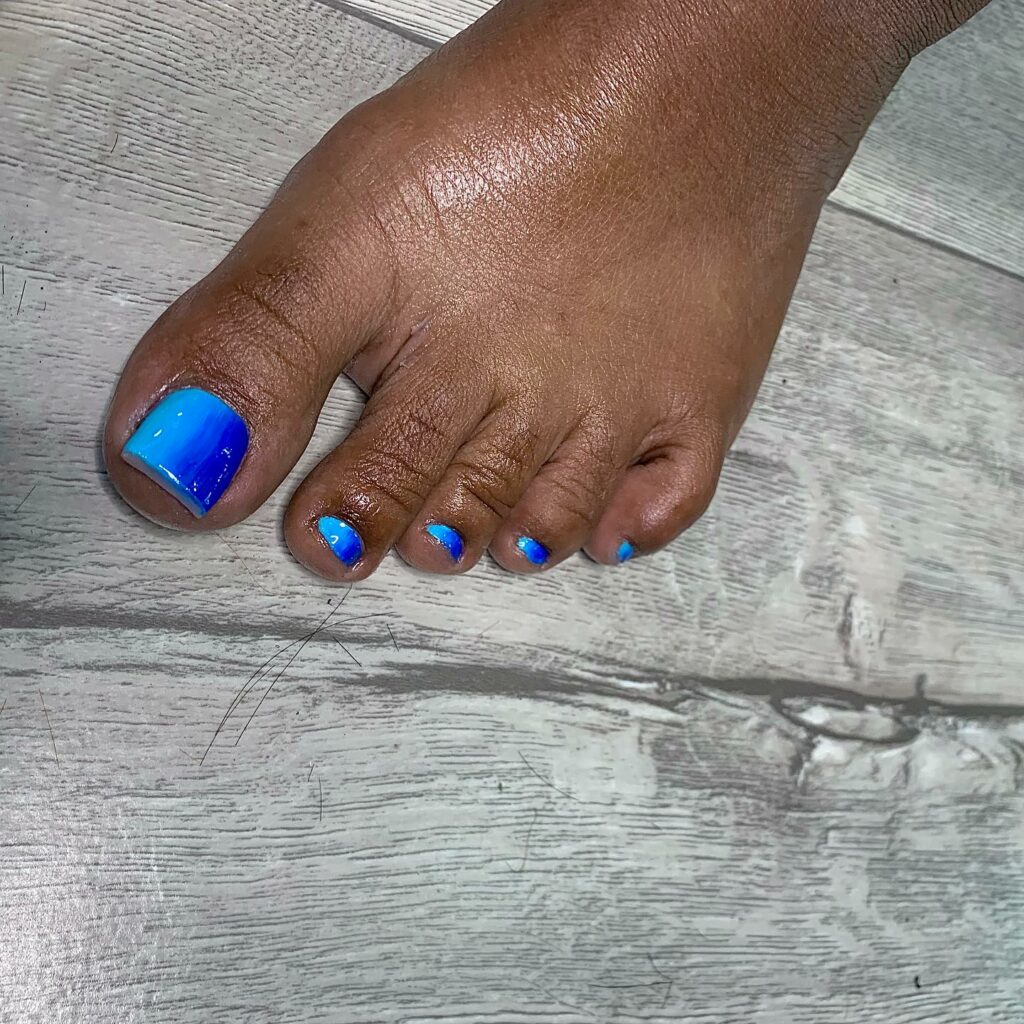 30 Ombre Pedicure Ideas to Experiment with in 2024 13 Blue Ombre