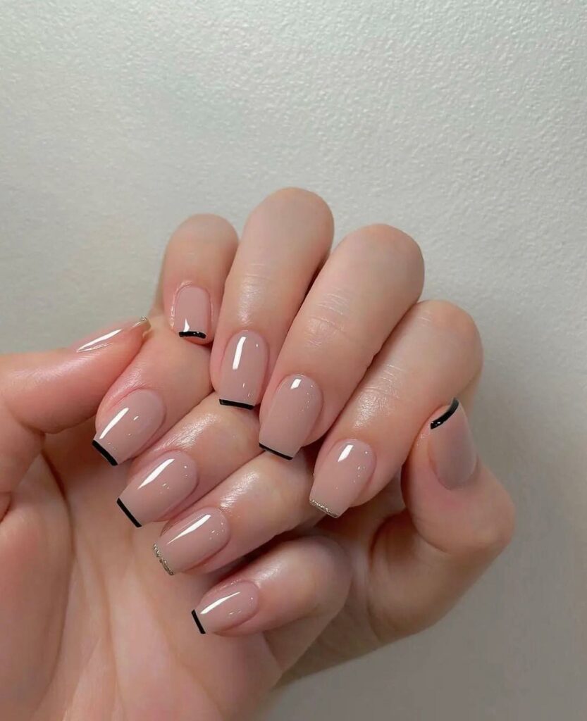 20 Latest Thin French Tip Nail Designs To Try In 2024! 15 Thin Black French Accent Nails