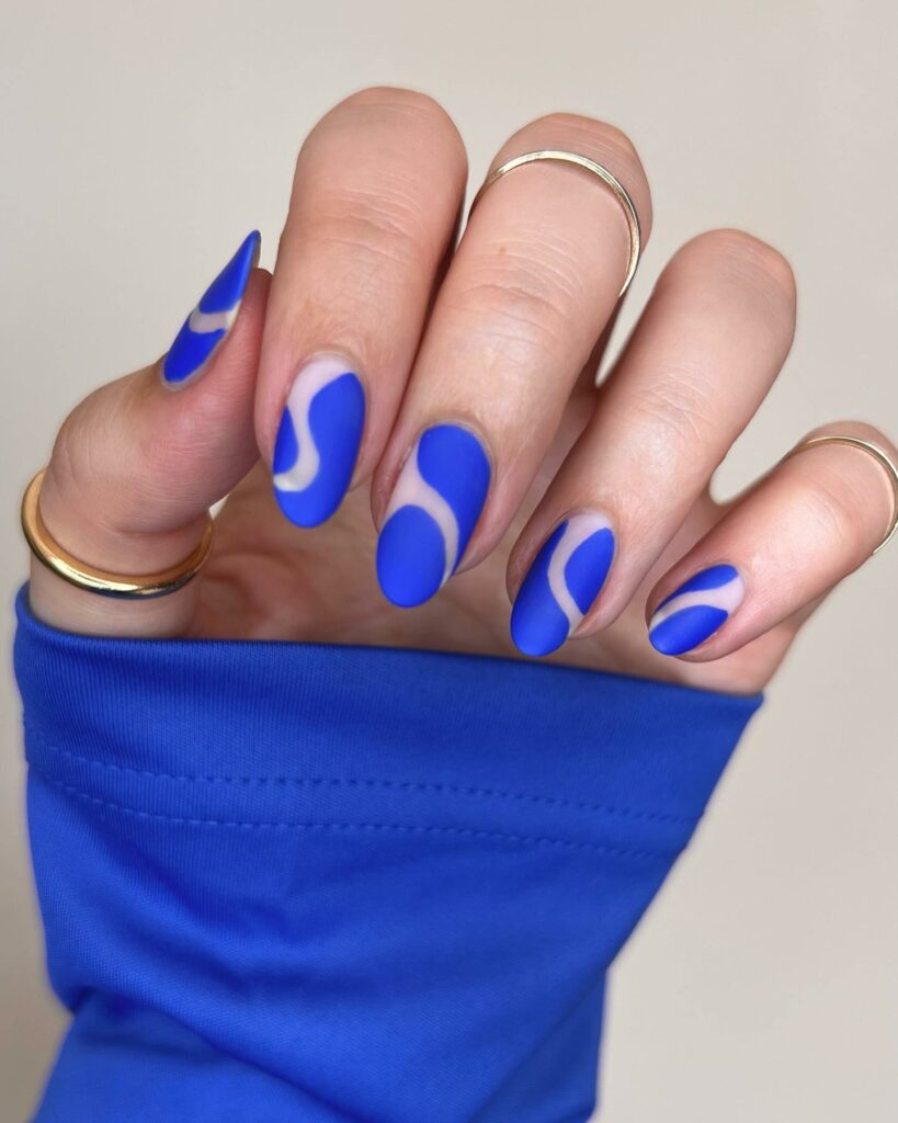 21 Latest Matte Blue Nail Ideas For 2024! 17