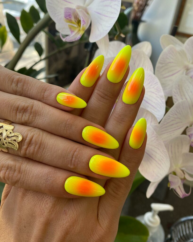20 Latest Yellow Ombre Nail Ideas To Try In 2024! 33 Yellow And Orange Aura Ombre Nails