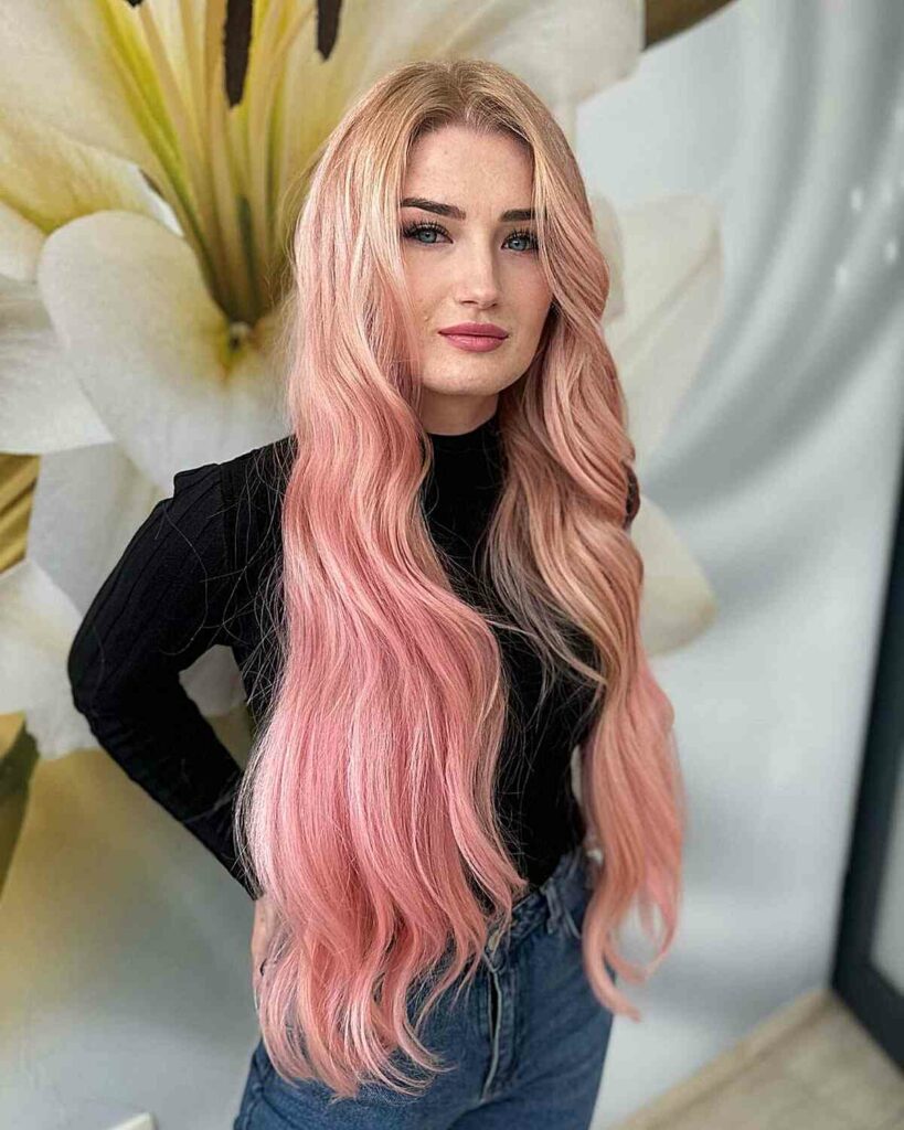 45 Pink Hairstyles to Add a Pop of Color to Your Look in 2024 41 Long Shag Cut with Pink Highlights