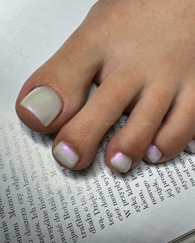 17 Latest Milky White Pedicure Designs To Try In 2024! 23 Milky White Chrome Pedicure