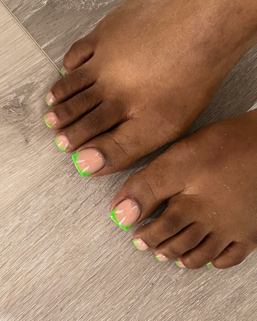 35 Neon Pedicure Ideas to Make a Bold Statement in 2024 18 Ultra-Thin French