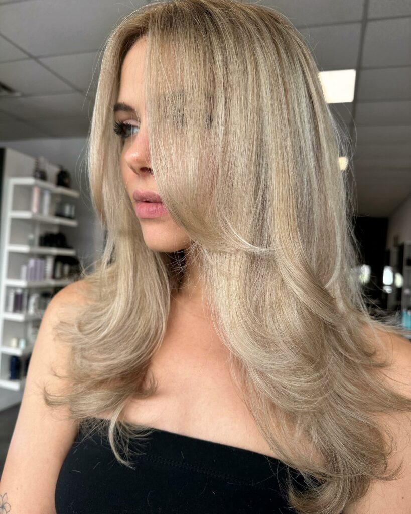 45 Wispy Long Curtain Bang Hairstyles to Try in 2024 14 Curtain Fringe on Long Straight Hair
