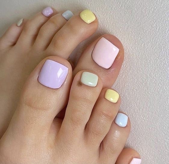 35 Rainbow Pedicure Ideas to Add Vibrancy to Your Look in 2024 21 Pastel Night Skies