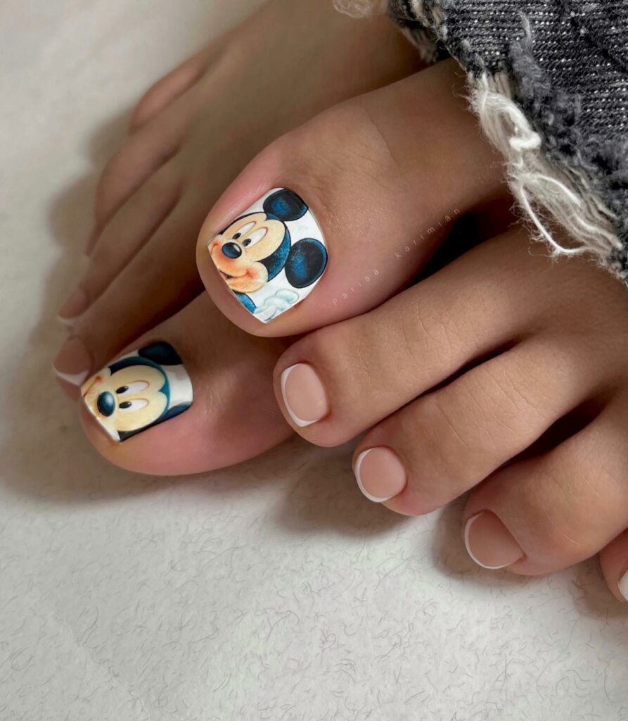15 Latest Disney Pedicure Designs To Try In 2024! 10 Mickey Mouse Pedicure