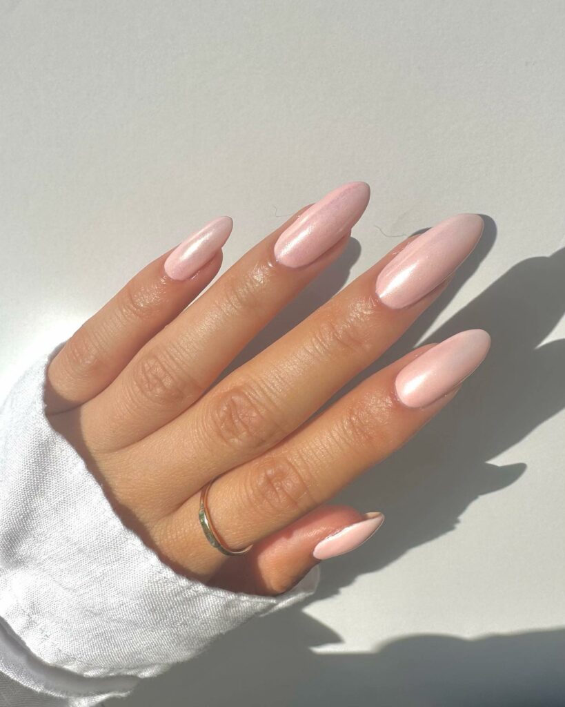 Shine with 30 Light Pink Chrome Nail Designs of 2024 23 Soft Pastel Pink Chrome