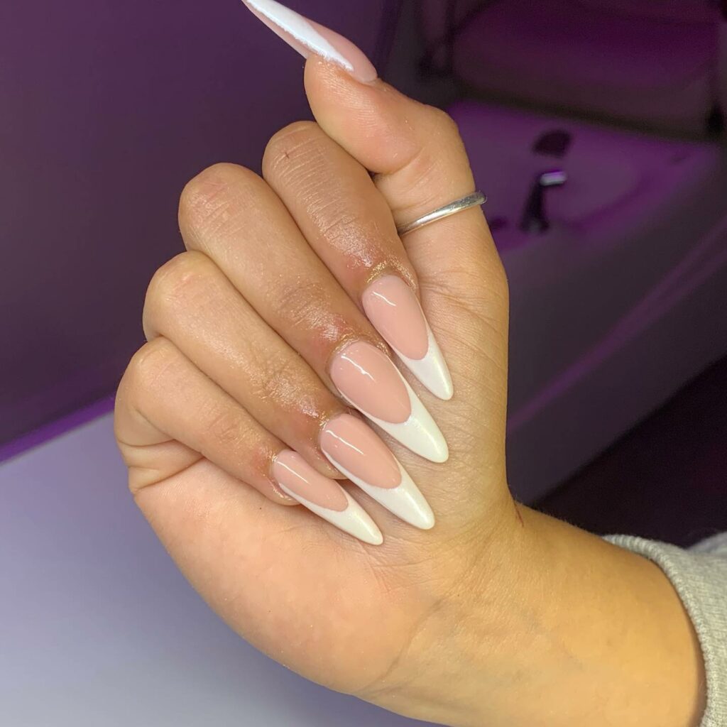 30 Latest Almond French Tip Nail Designs To Try In 2024! 17 Almond French Tip Acrylics
