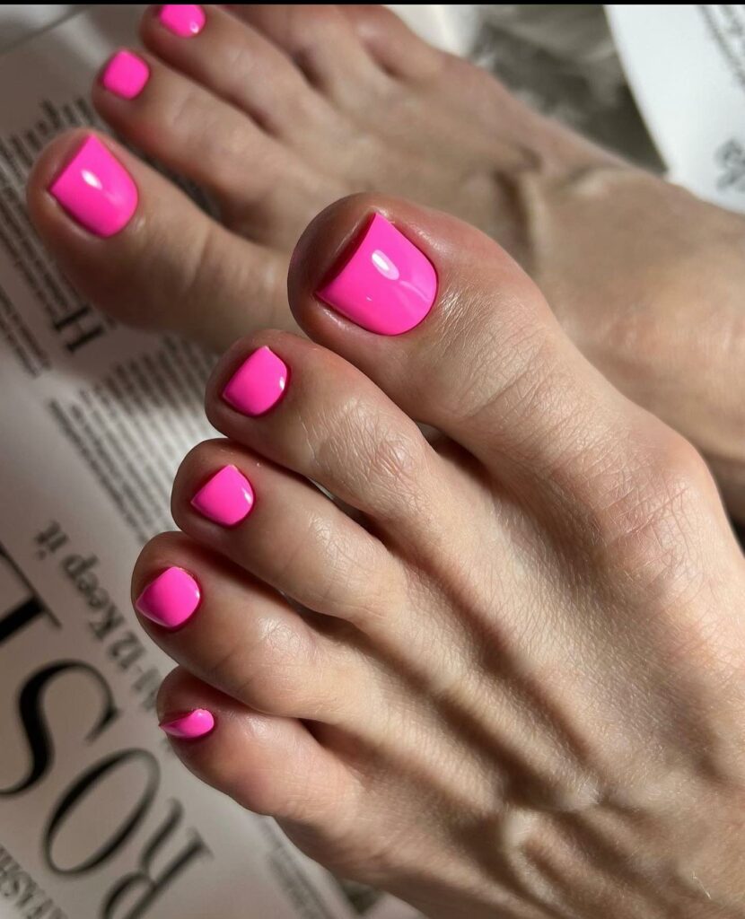 35 Neon Pedicure Ideas to Make a Bold Statement in 2024 31 Barbie Bright