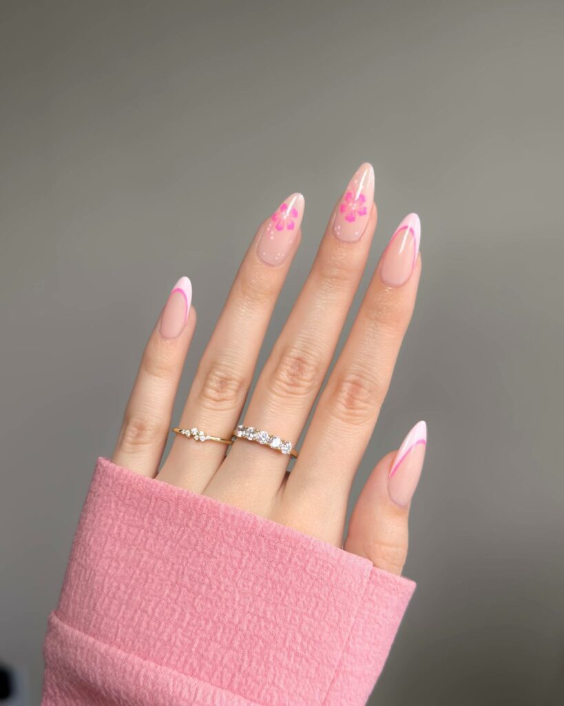 40 Latest Trendy Nail Ideas To Try In 2024! 41 Pink Hibiscus Trendy Almond Nails