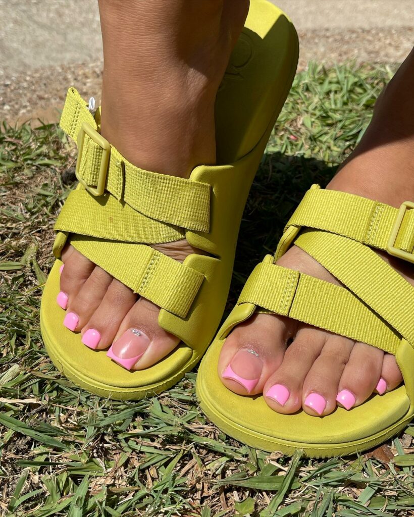 25 French Pedicure Ideas to Elevate Your Style in 2024 28 Subtle Glam Sparkle