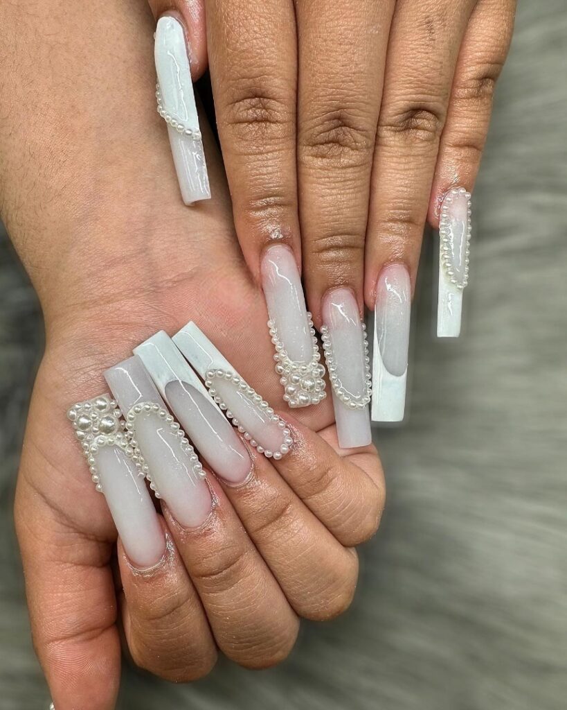 45 Latest Nails With Rhinestones Designs To Try In 2024! 26 Coffin Nails with A Modern Twist