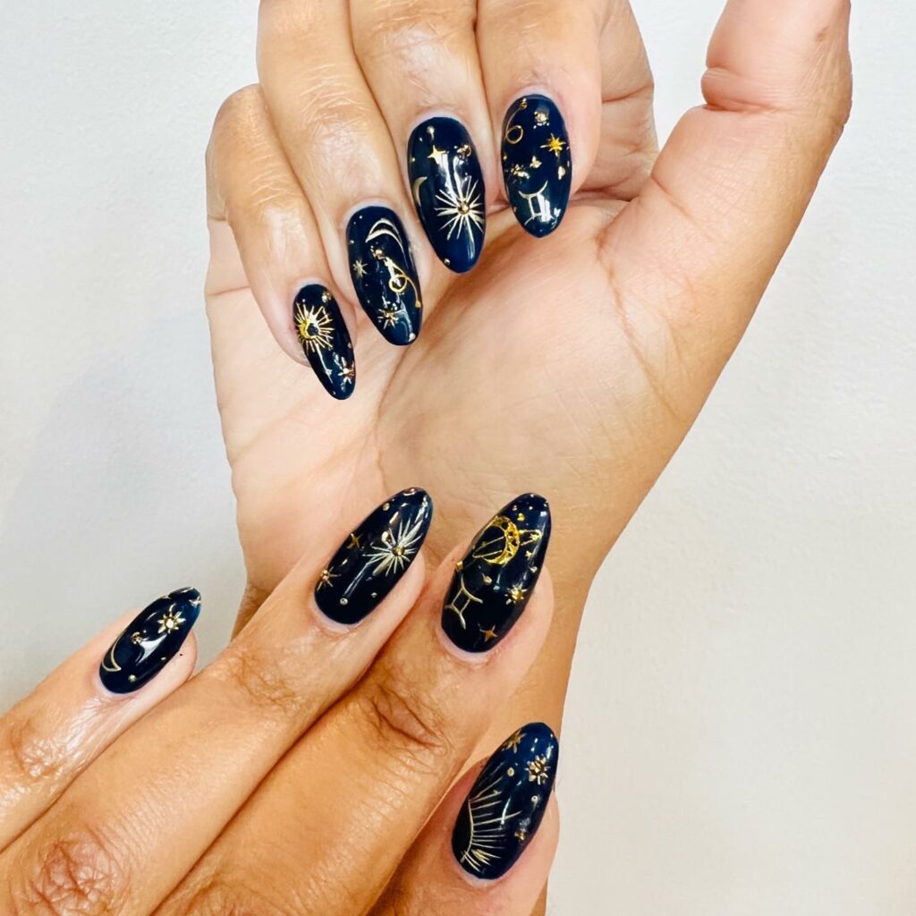 30 Latest Navy Blue Nail Designs To Try In 2024! 25 Navy Nails with Subtle Artwork