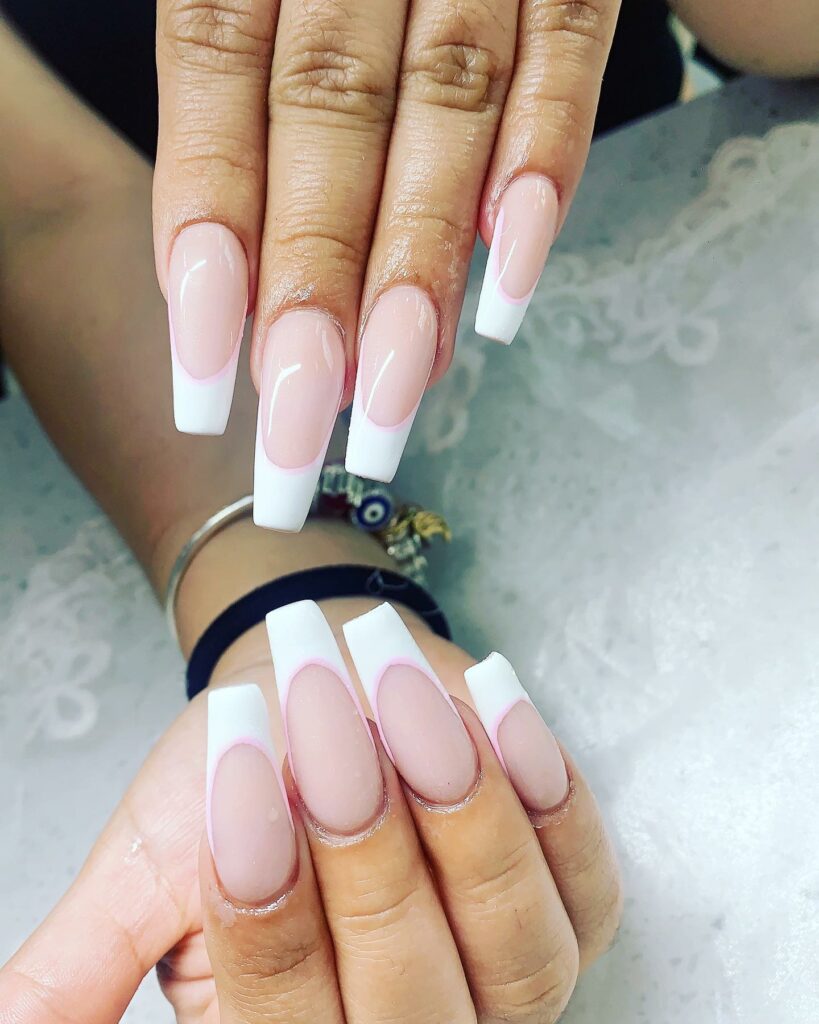 Try 50 Coffin French Tip Nail Designs in 2024 42 Luxuriously Long French Tips
